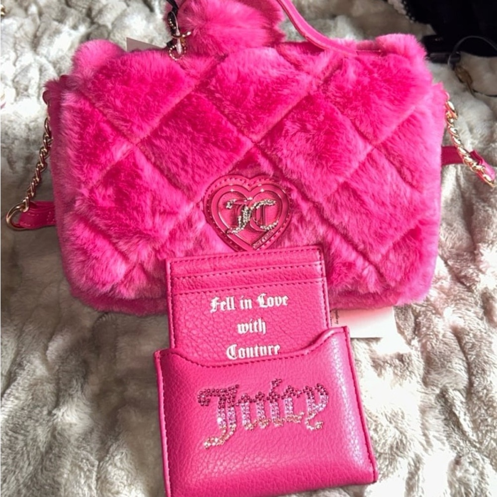 Juicy Couture Vibrant Pink Quilted Crossbody Bag